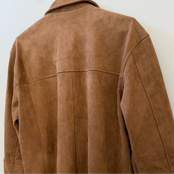 ANWND Women's Brown Faux Suede Boxy Shirt Jacket Sz M - Picture 11 of 13